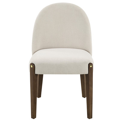 2 Chair - White Fabric Upholstery & Oak 220Lbs Weight Capacity 20" Seat Width 18" Depth Height Back 20.48 In. Product Stylish Seating 2 Chairs Upholstered With Finish 35.95 Contemporary Style
