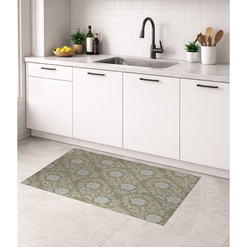 Tapis de cuisine Penelope, Sauge, Rectangle 5 pi x 7 pi