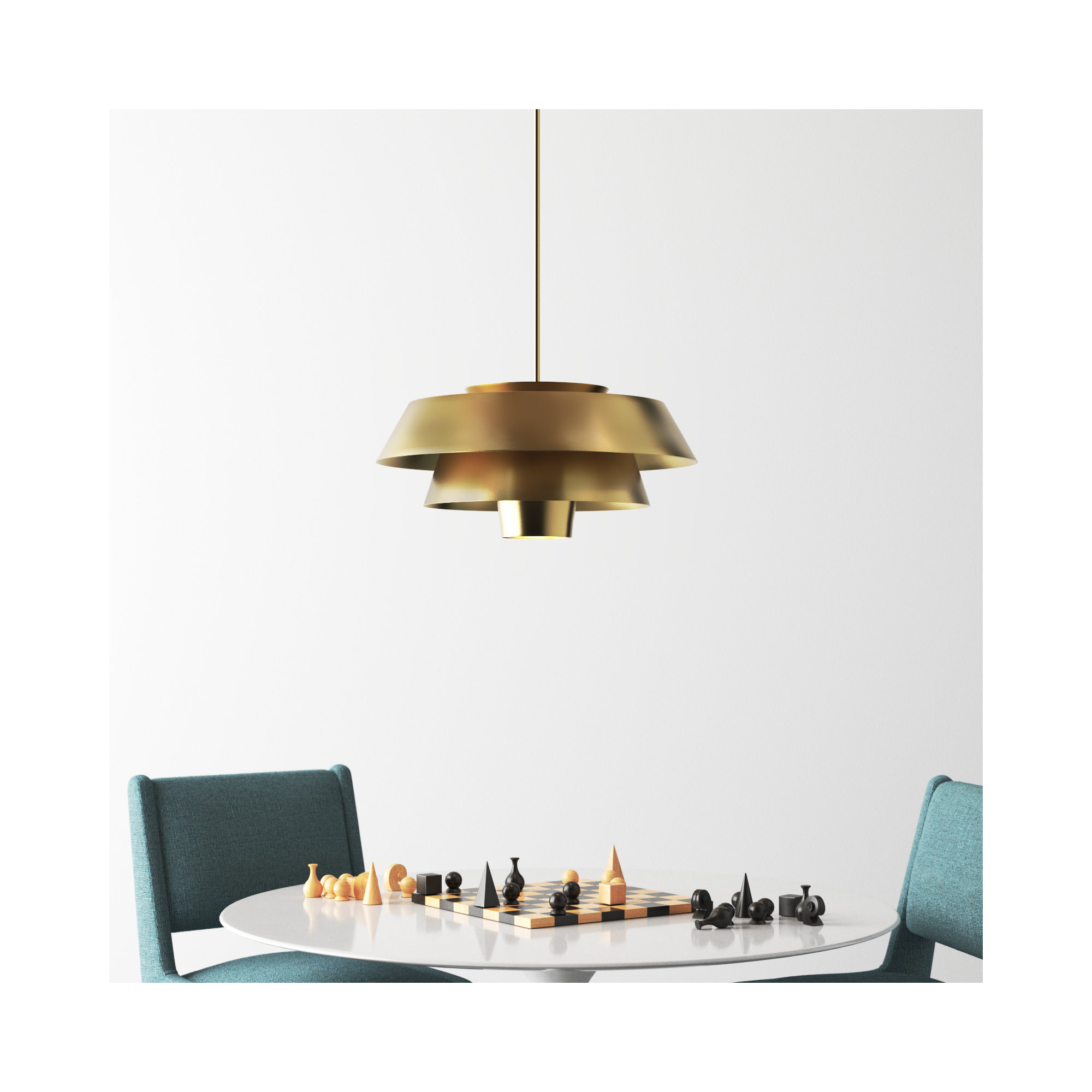 Kapa Single Light Metal Dimmable Pendant, Burnished Brass