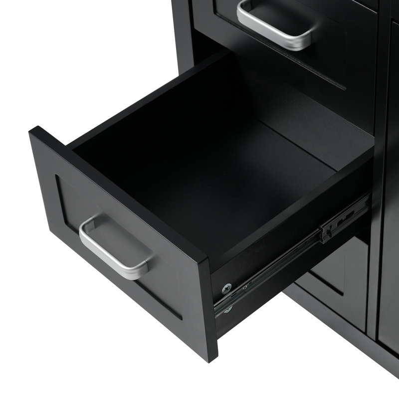 Meuble-lavabo 48 po avec lavabo en résine, Noir