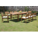Marsily Outdoor 11 - Piece Teak Dining Set