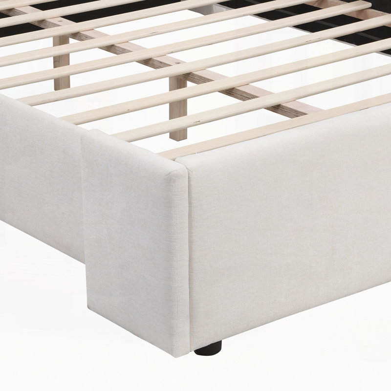 Upholstered Bed With Tall Headboard, Queen