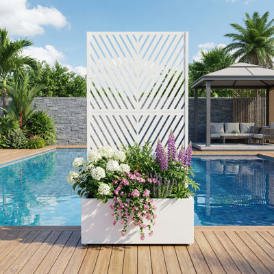 Metal Planter Box with Trellis