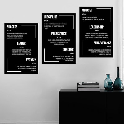 Motivation sur toile inspirante, impression sur toile, 3 pièces, décoration murale inspirante, œuvre d'art pour la maison moderne