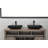 14.38" L -22.25" W -4-3/8 In. H Matte Shell  Glass Rectangular Vessel Bathroom Sink In Black With  Faucet And Pop-Up Drain In Matte Black