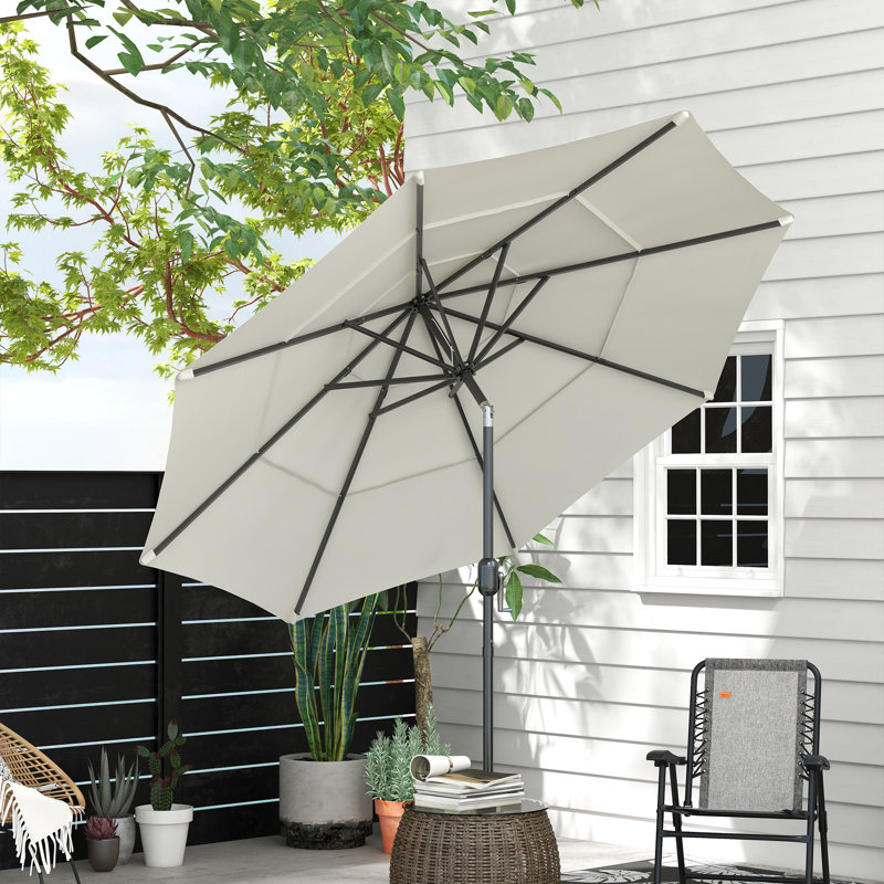 Parasol de marché d'extérieur 3 niveaux Granberry, Beige