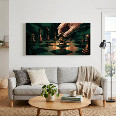 Ensemble d'une toile décorative sur le thème des stratégies d'échecs