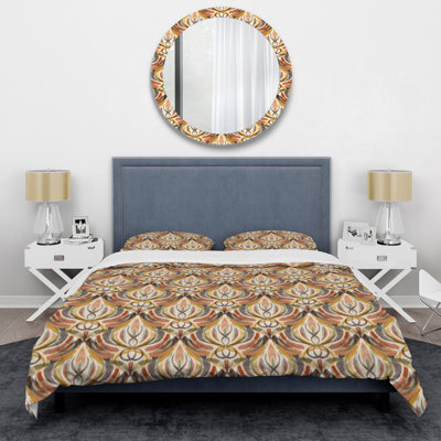 Ensemble de housse de couette en microfibre brun / vert / rouge 3 pièces