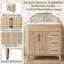 Meuble-lavabo autoportant en bois de 76 cm (30 pouces) avec lavabo en céramique et poignées noires
