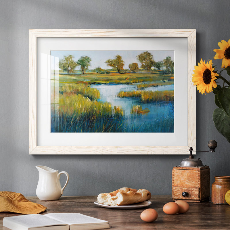 " Marshland View IV ", White, 28" H x 42" W x 1.5" D