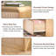 Commode 6 tiroirs, commode en bois naturel avec panneau cannelé et rails silencieux-1320134773