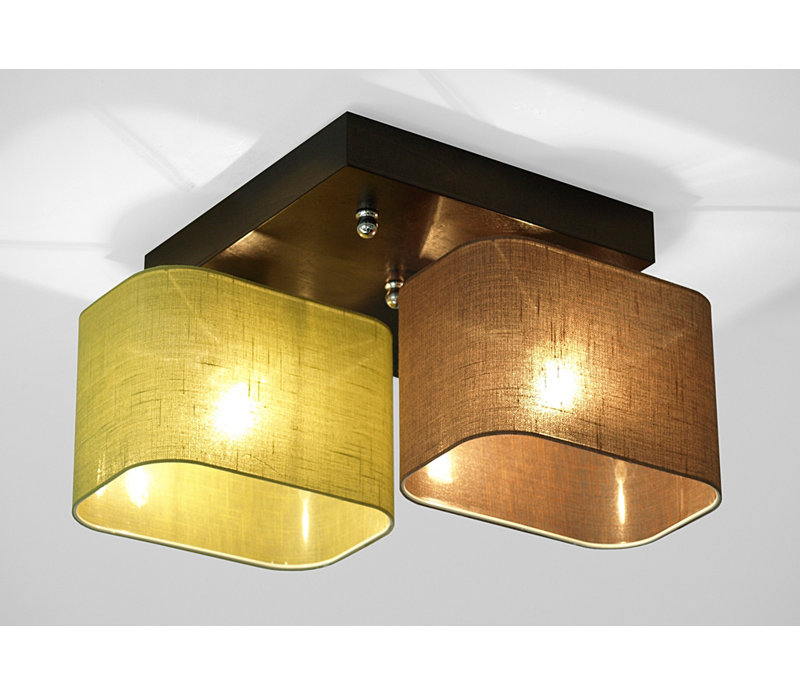 Gonzalez Semi Flush Mount, Brown/Green transparent, Tan