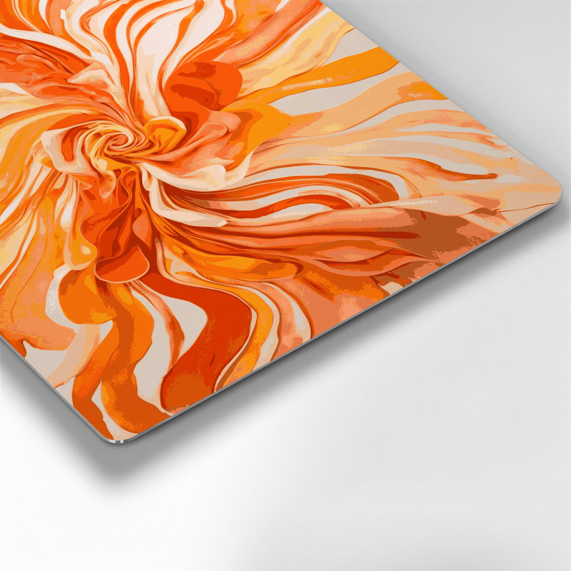 Aquarelle abstraite, art mural en métal orange 10, H 12 po x l 18 po