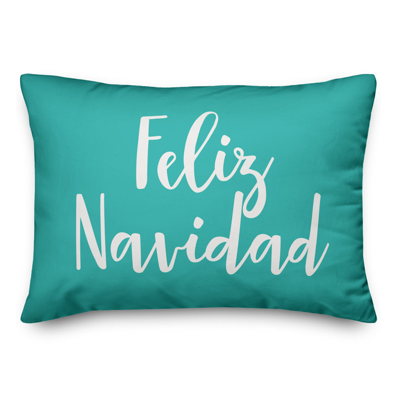  Coussin Feliz Navidad, Bleu sarcelle