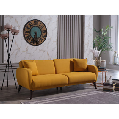 Canapé-lit taille simple capitonné en polyester 78,75 Lelana