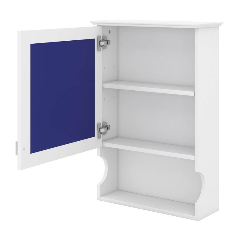 Armoire à pharmacie murale de 20 po avec miroir, armoire de rangement murale avec tablettes réglables et espace ouvert, rangement à miroir