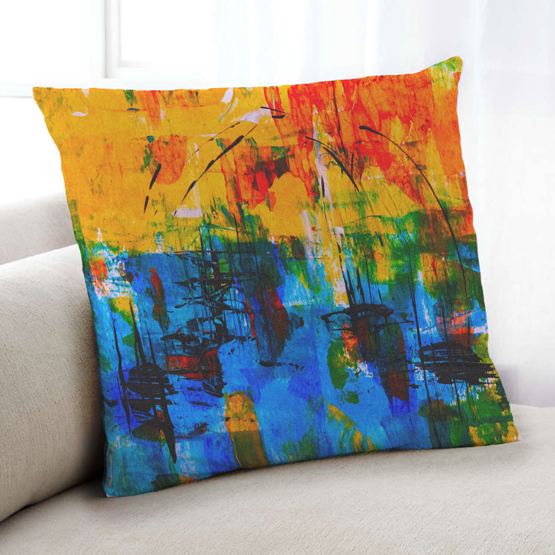 Abstract Throw Pillow, Microsuede