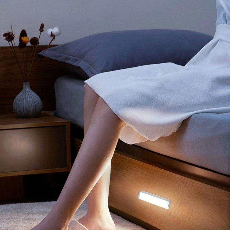 LED Rechargeable Battery Operated Motion Sensor Cabinet Lights 2 Mode Motion Activated Light Bar With Sorbent Support Closet Bedroom Kitchen