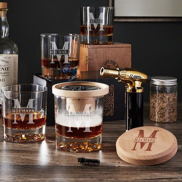 Custom Square Whiskey Glass Set with Bullet Whiskey Stones - Chic Makings