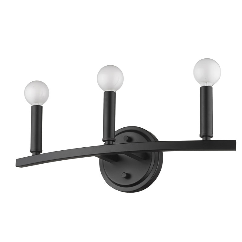 Éclairage pour meuble-lavabo à intensité variable 3 lumières Sawyer, Noir mat