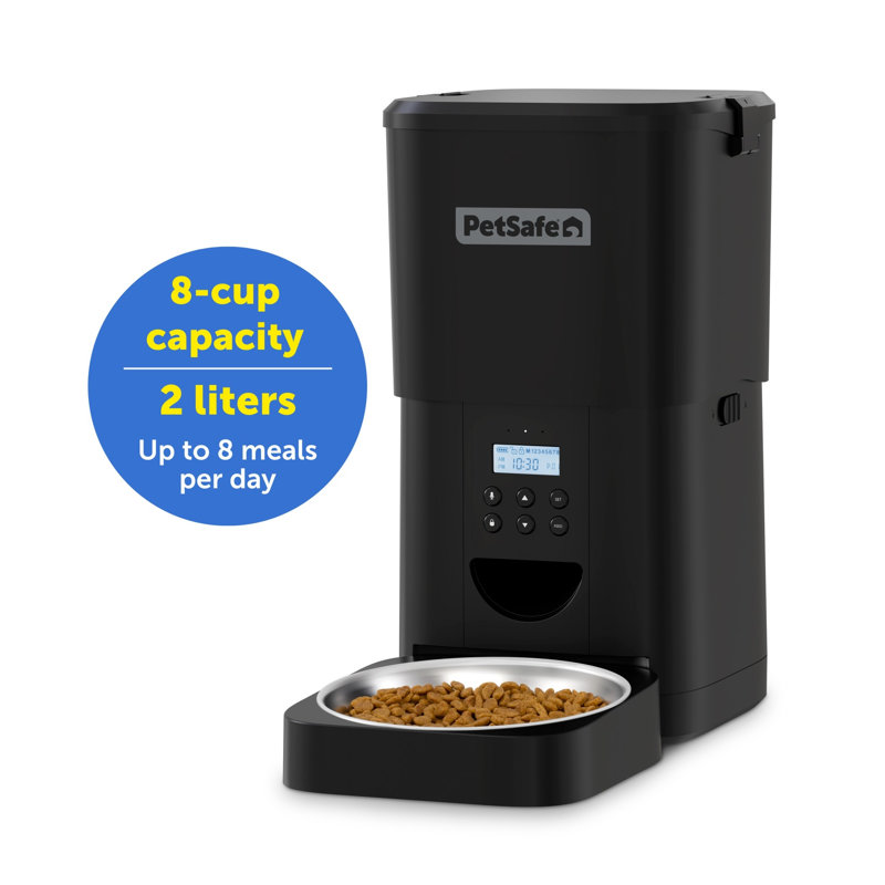 PetSafe FlexFeed Automatic Pet Feeder, Black, Black