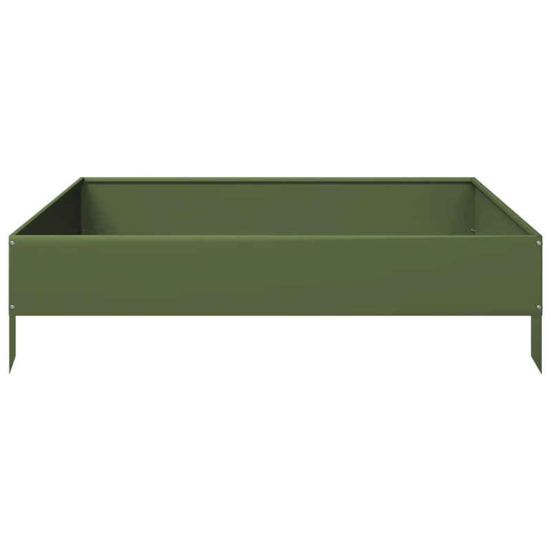 Caylub Metal Raised Garden Bed, 26cm H x 100cm W x 100cm D, Olive