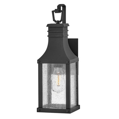 Trevett Matte Black 45.7cm H Clear Glass Outdoor Wall Lantern