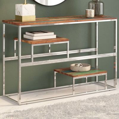 Steelville 110cm Solid Wood Top Console Table