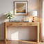 Console avec coins arrondis, 3 tiroirs et pieds épais-489023681