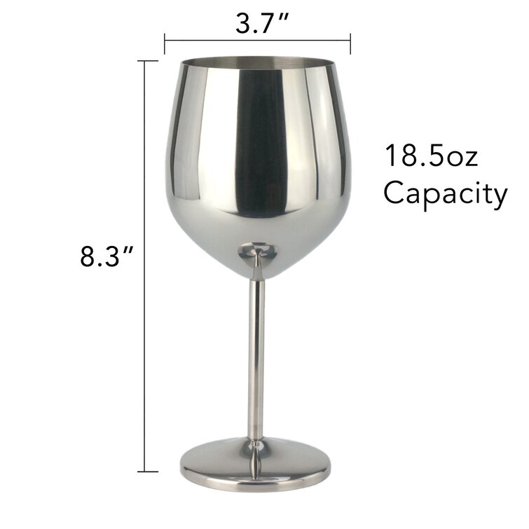 Nataniel 18 oz. Stainless Steel (18/8) Drinking Glass (Set of 4) Everly Quinn Color: Polished