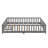 Twin Size Floor Bed With Door,Solid Wood Platform Bed Frame With Fence,Suitable For Children,Pine Wood,Gray-1942137300