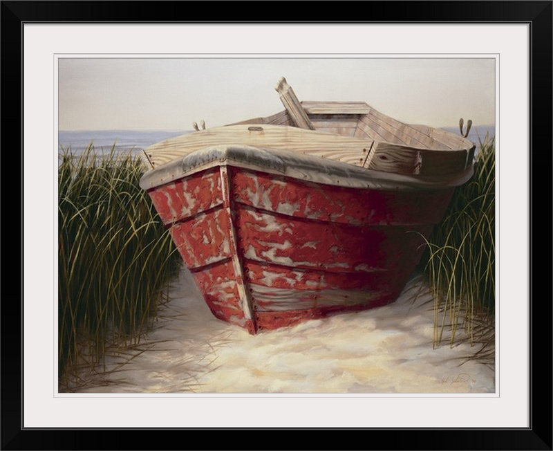 « red bateau », reproduction d’art Karl Soderlund, H 36 po x l 48 po x P 1,5 po, Toile