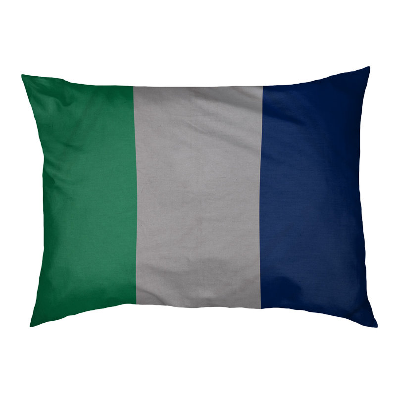 Coussin rectangulaire designer Minnesota, Moyen (L 30 po x l 40 po), Vert / gris froid / bleu
