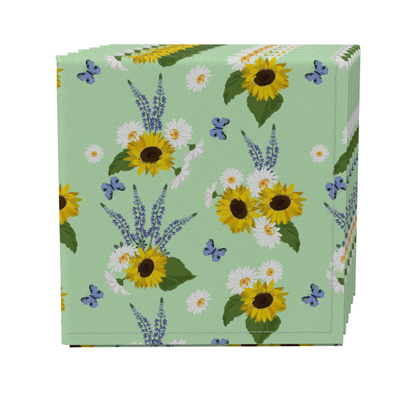 Cotton Twill Floral Square Napkin