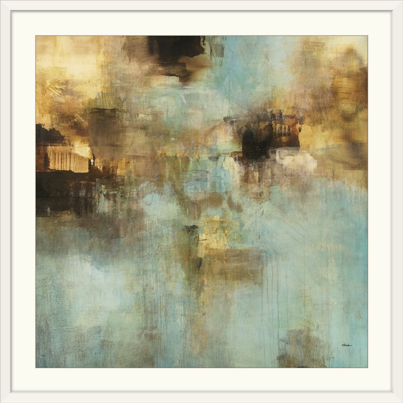 «Shades II» par Randy Hibberd, reproduction d'art abstrait, Cadre blanc, H 24 po x l 24 po x P 1 po