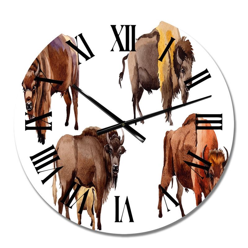 Bison exotique - Horloge murale à motifs, Petit