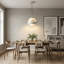 Mid-Century Modern Pendant Light, Adjustable Dual-Shade E26 Ceiling Lamp for Living Room, Dining Room