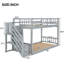 Lit superposé simple au-dessus du sol en gris avec option de rangement - Qualité et style pratique-1106133200