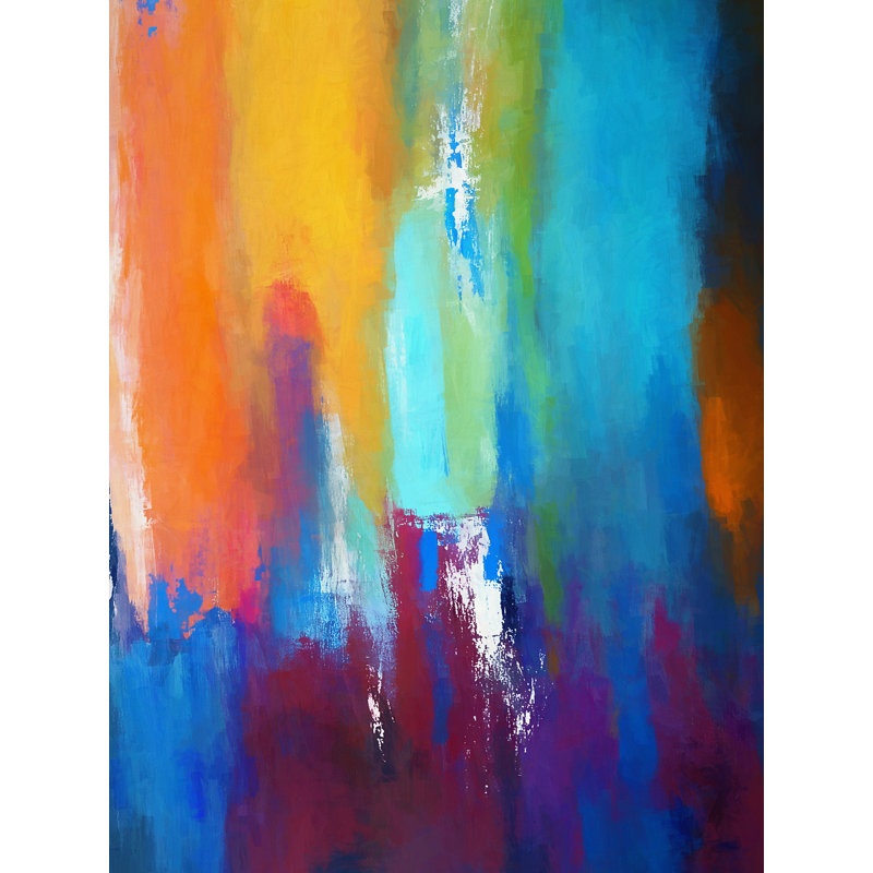 Composition abstraite 1012 par Angel Estevez - Peinture, H 32 po x l 24 po, Toile tendue