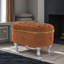 Banc de rangement capitonné avec bordure à pampilles et pieds en métal-118788750