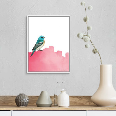 " Bird On Pink " Painting Print