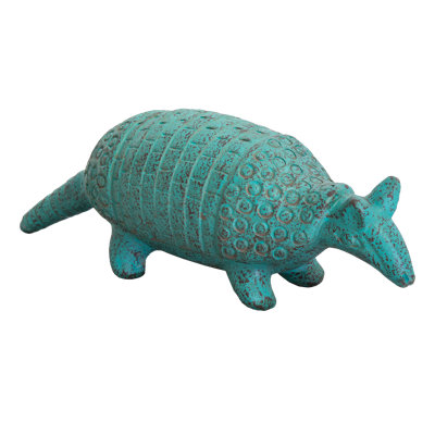 Turquoise Clay Armadillo Figurine