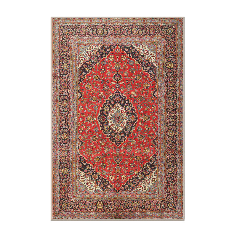 Tapis décoratif rouge Mahir oriental, Rectangle 5 pi x 7 pi