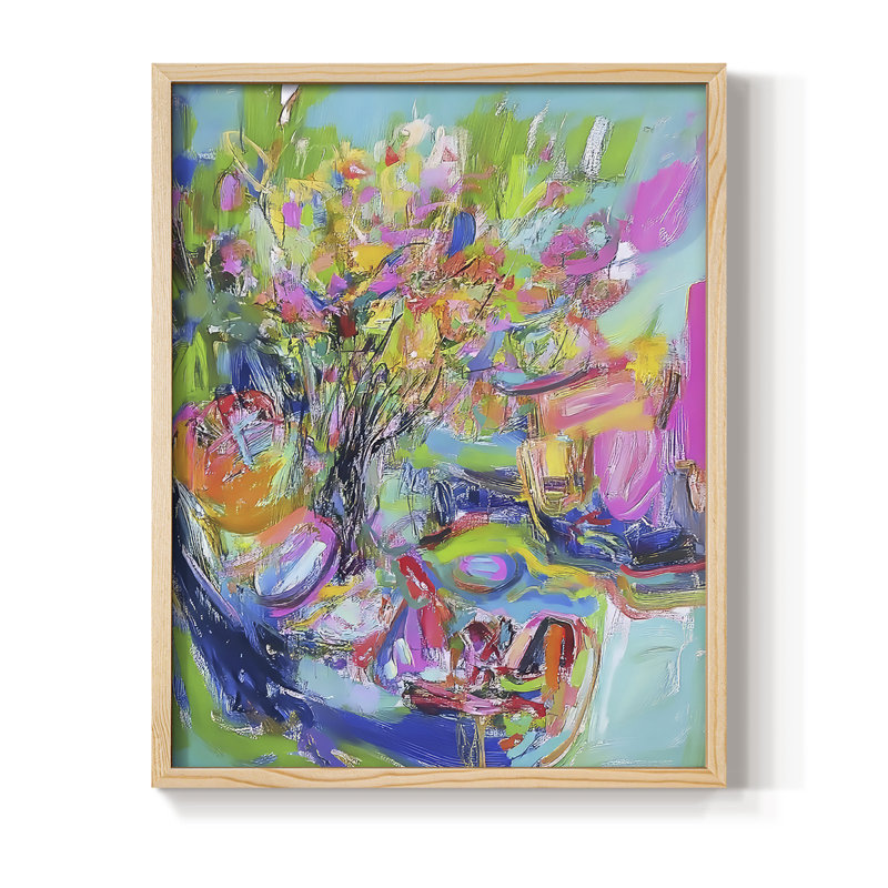 Impression encadrée FLORAL Series DLxx - Bois massif, H 11 po x l 9 po
