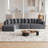 131.1-Inch Chenille Sectional Sofa Set-507547998