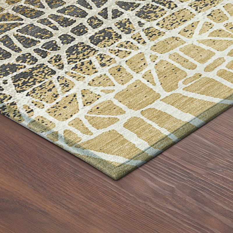 Machine Washable Indoor/Outdoor Raemoore ACN2404 Geometric Rug, Rectangle 8' x 10'