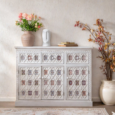 French Vintage Solid Wood  Entryway Cabinet