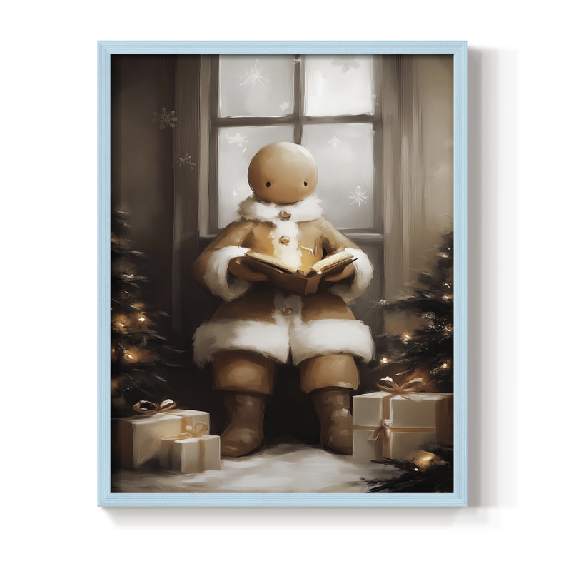 Christmas Holiday Art -Series 2-CCXCV Framed Print - Solid Wood, H 21 po x l 17 po, Bleu