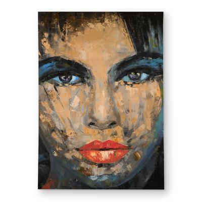 Abstract Female Portrait Rug - Contemporary Bedroom Decor