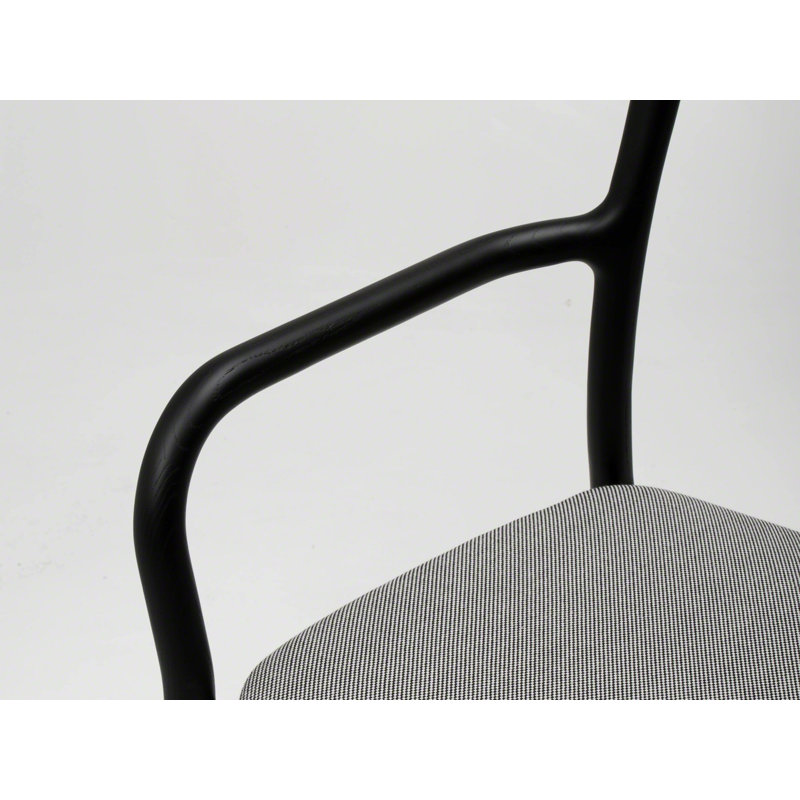 Branca Solid Arm Chair, Black